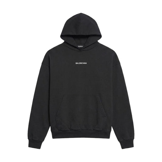 Balenciaga Black Medium Fit Logo Hoodie