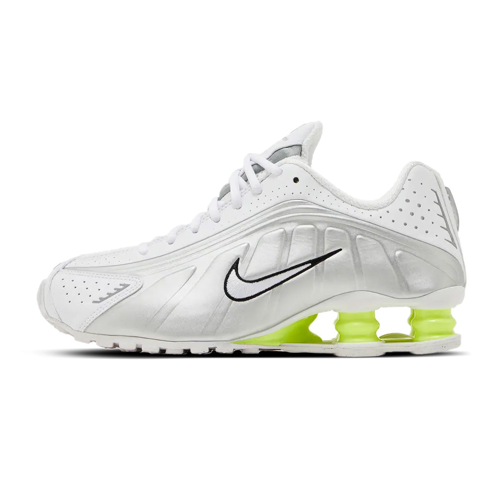 Nike Shox R4 White Metallic Silver Volt Women's - 1