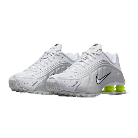 Nike Shox R4 White Metallic Silver Volt W