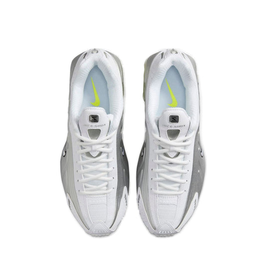 Nike Shox R4 White Metallic Silver Volt W