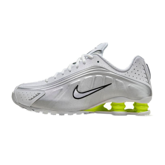 Nike Shox R4 White Metallic Silver Volt W