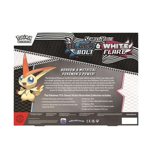 Pokémon Scarlet & Violet Black Bolt/White Flare Unova Victini Illustration Poster Collection Box