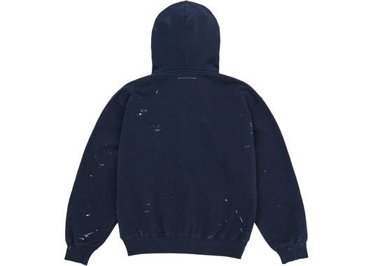 Supreme MM6 Maison Margiela Box Logo Zip Up Hooded Sweatshirt Navy