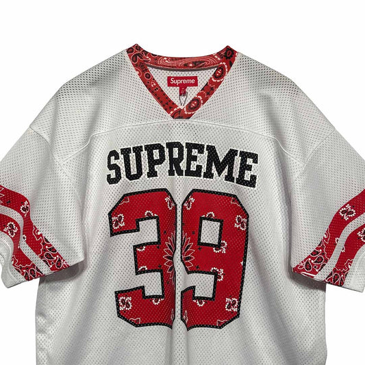 Supreme Bandana Football Jersey White Red - 3
