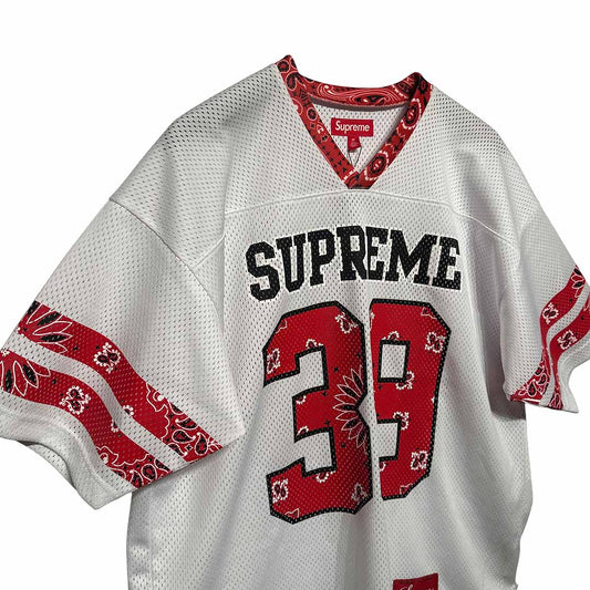 Supreme Bandana Football Jersey White Red - 4