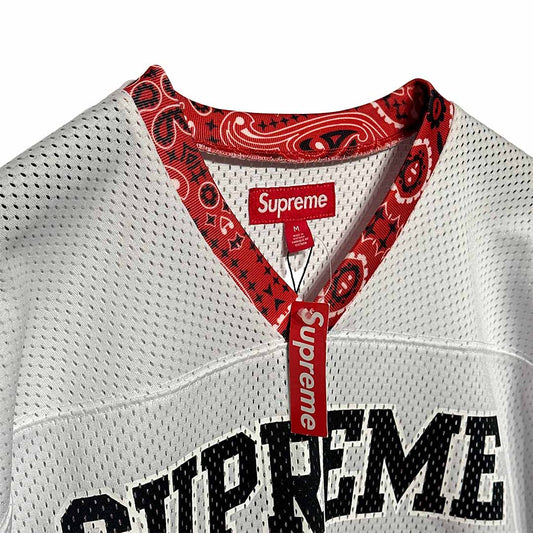 Supreme Bandana Football Jersey White Red - 5