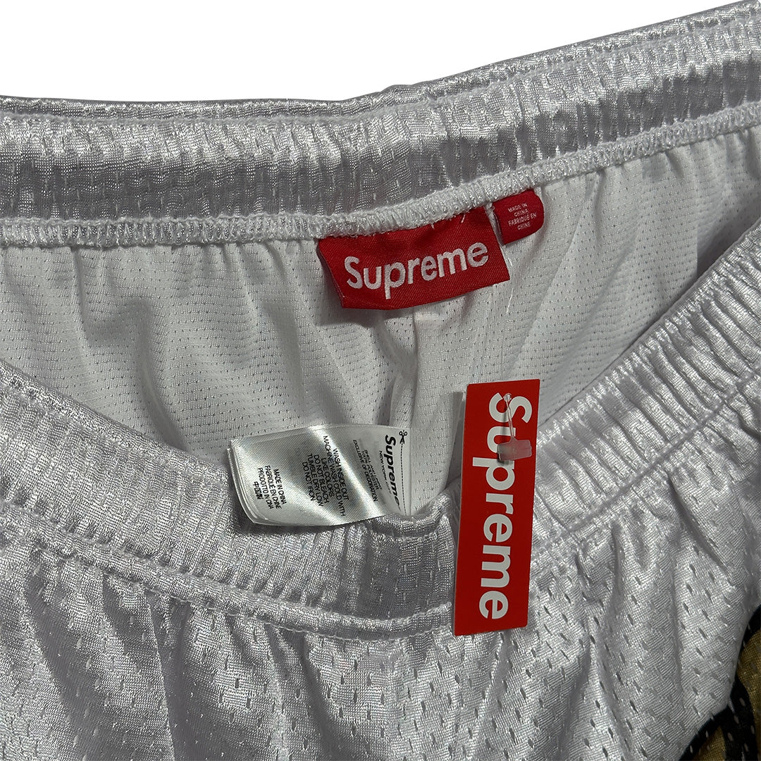 Supreme Big Script Mesh Shorts White Gold - 3