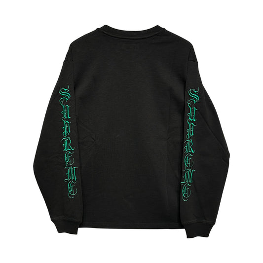 Supreme Old English Long Sleeve Top Black Green - 1