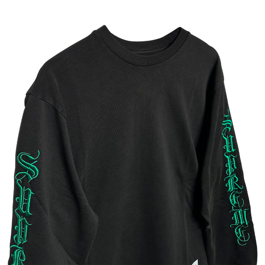 Supreme Old English Long Sleeve Top Black Green - 3
