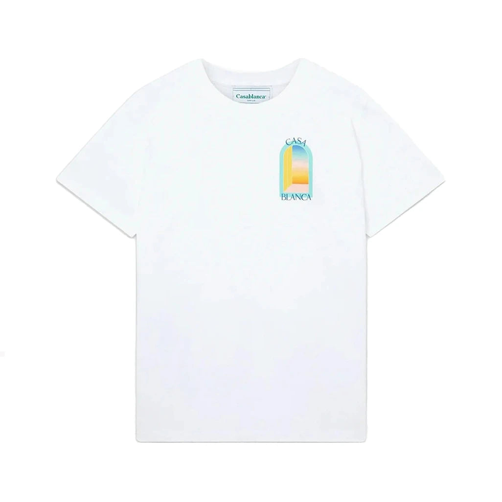 Casablanca l'arche colore blue print regular fit cotton t-shirt