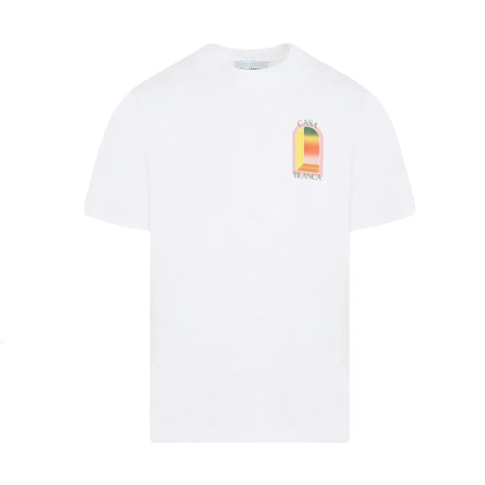 Casablanca l'arche colore coral print t-shirt cotton t-shirt