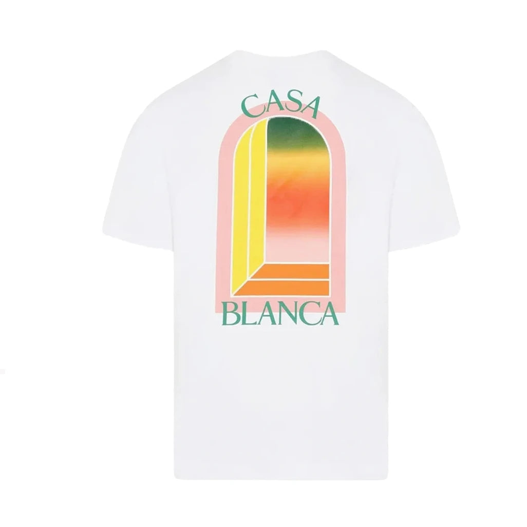 Casablanca l'arche colore coral print t-shirt cotton t-shirt