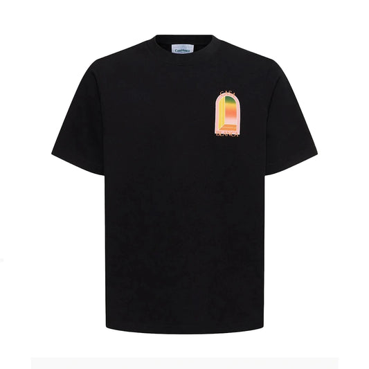 Casablanca Gradient Arch Design Black T-shirt
