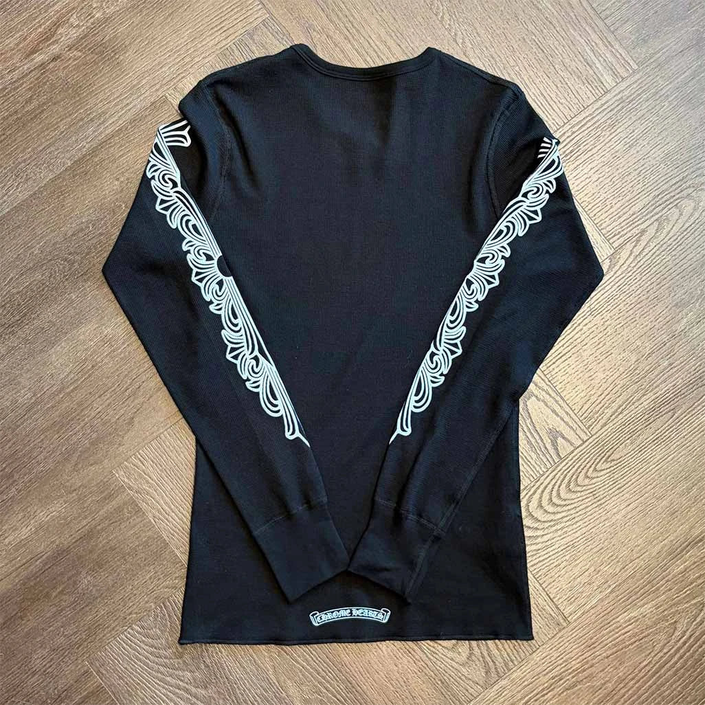 Chrome Hearts Floral Horseshoe Thermal Long Sleeve T-Shirt