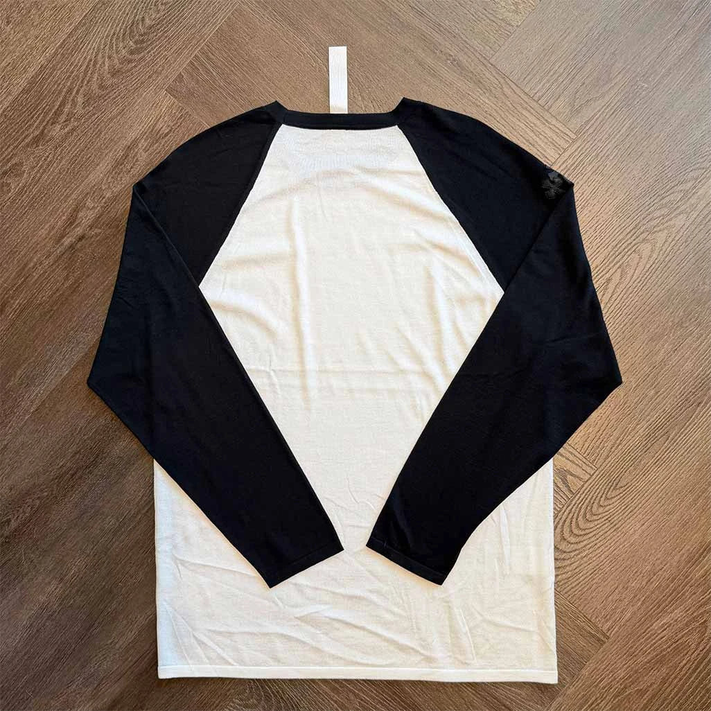 Chrome Hearts Triple Cross Two Tone White Black Long Sleeve T-Shirt