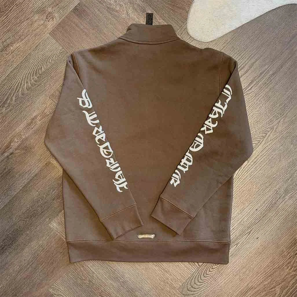 Chrome Hearts Brown Dagger Quarter-Zip Jumper