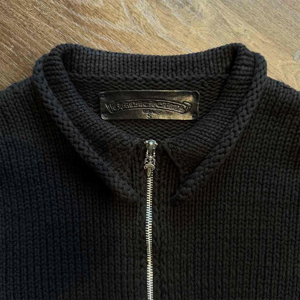 Chrome Hearts Black Knit Full-Zip Jumper