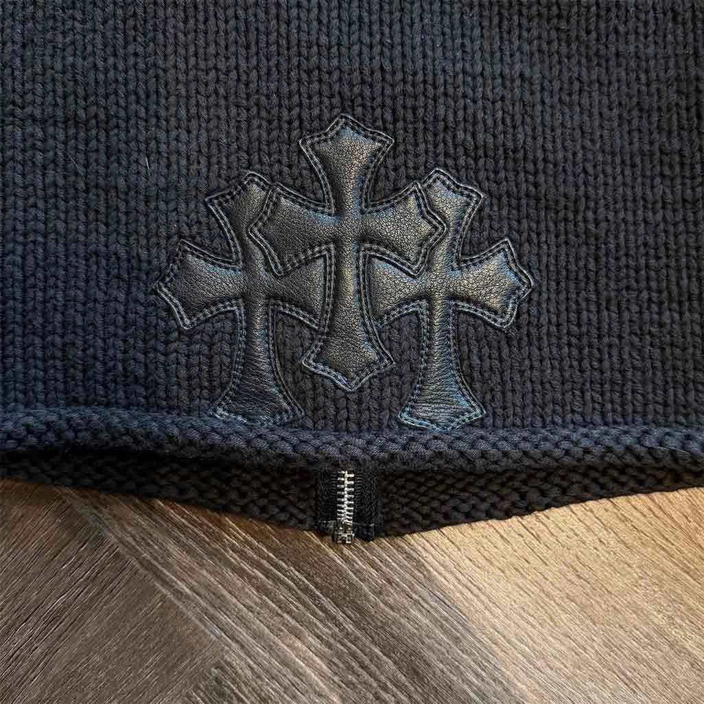 Chrome Hearts Black Knit Full-Zip Jumper