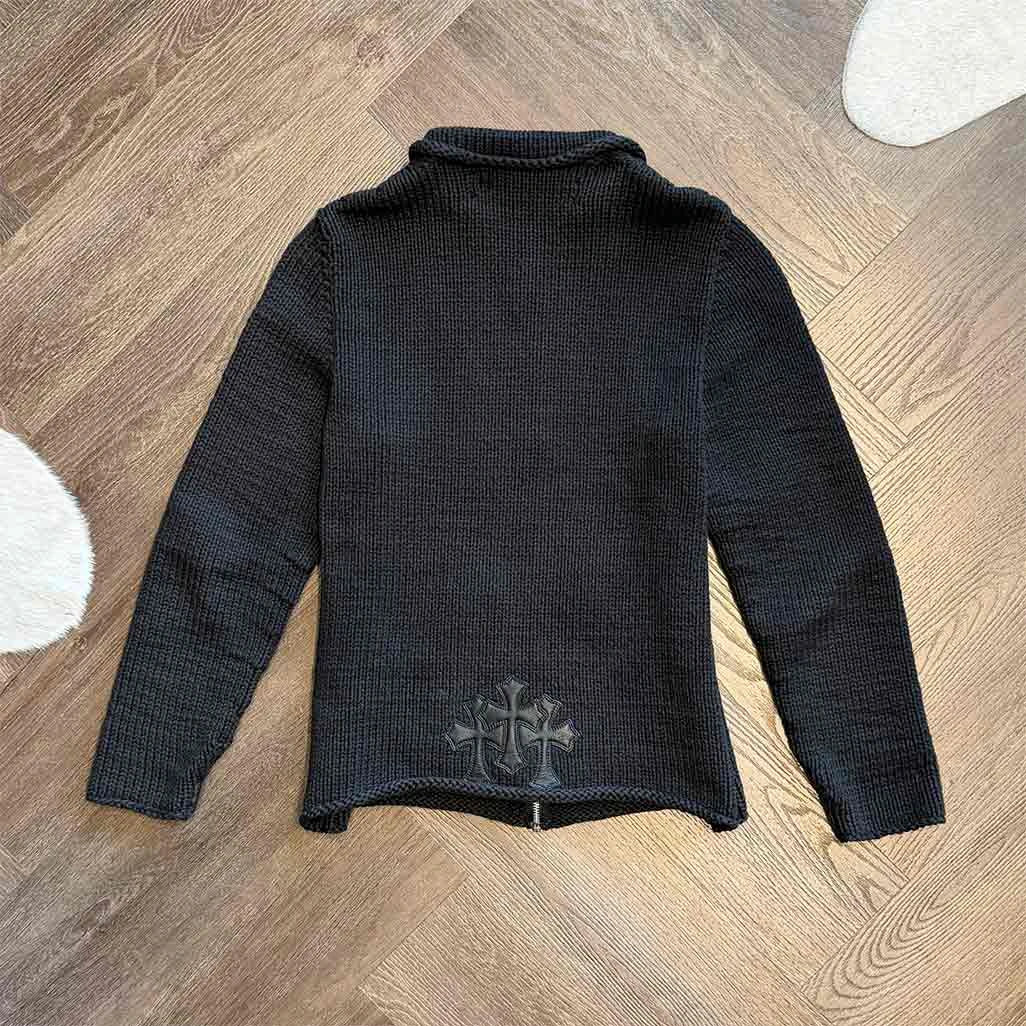 Chrome Hearts Black Knit Full-Zip Jumper