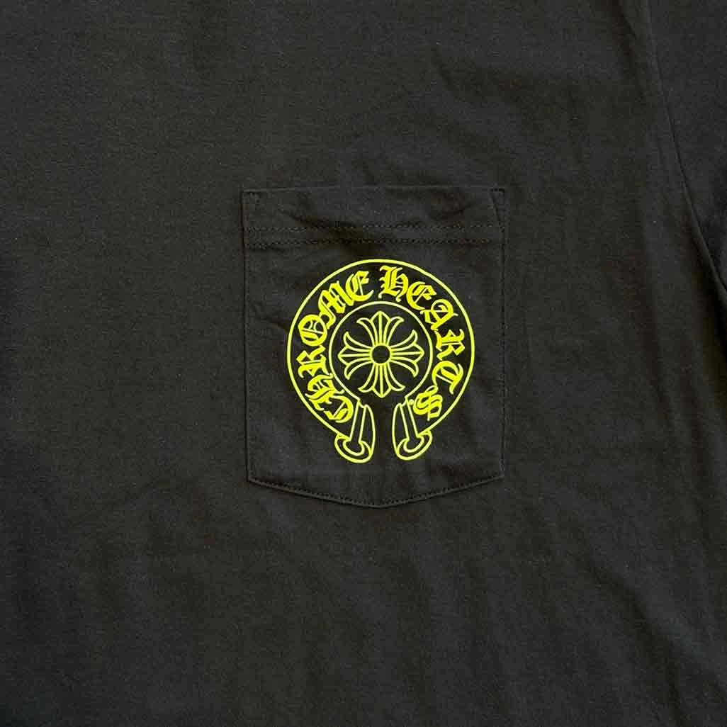 Chrome Hearts Floral Horseshoe Short Sleeve T-Shirt Black Neon