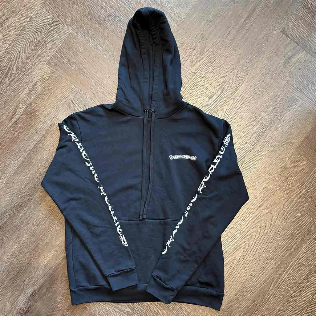 Chrome Hearts Scroll Pullover Hoodie Black White