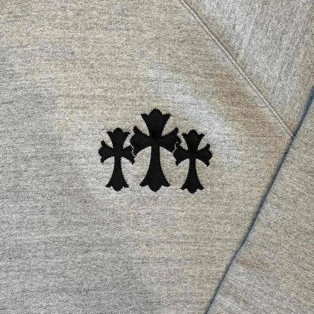 Chrome Hearts Triple Cross CH Pullover Hoodie Grey Black