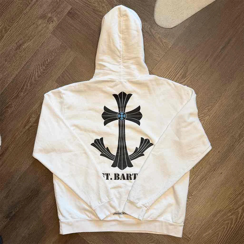Chrome Hearts St Barths Exclusive Anchor Pullover Hoodie White