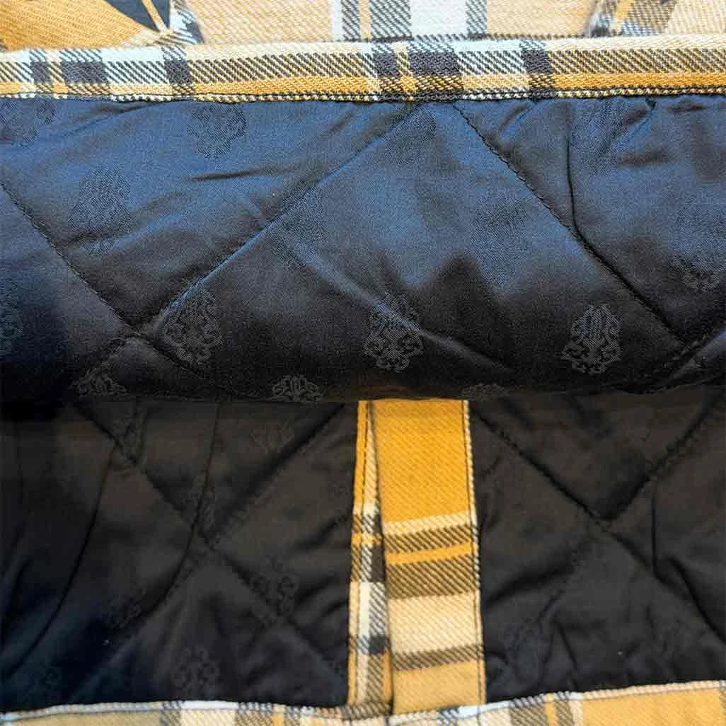 Chrome Hearts Quilted Flannel Floral Jacket Yellow Black