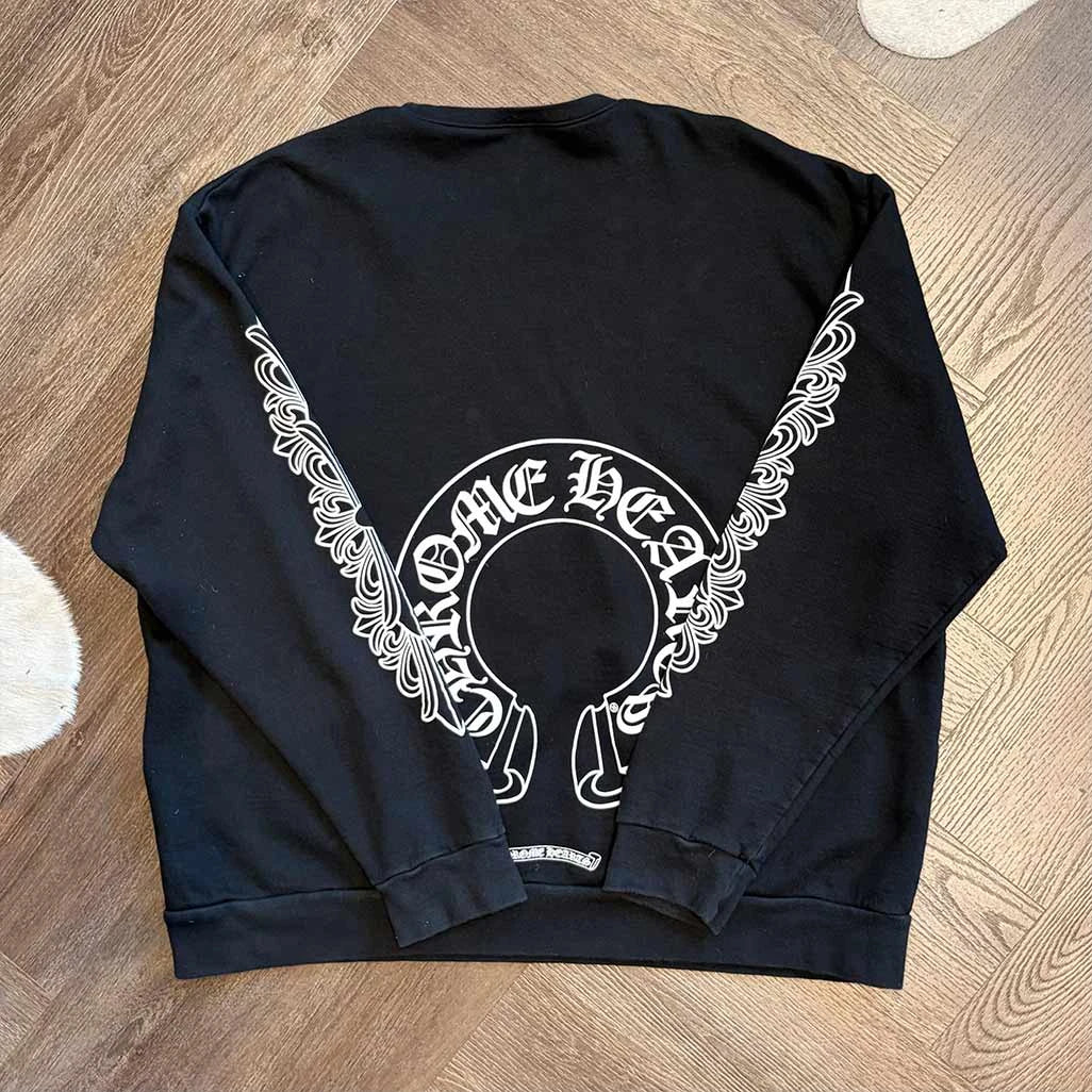 Chrome Hearts Black Floral Horseshoe Sweatshirt