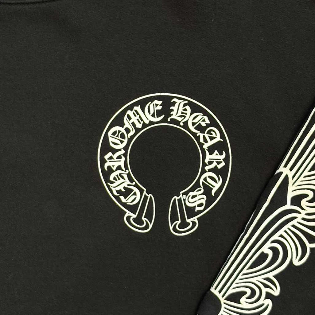 Chrome Hearts Black Floral Horseshoe Sweatshirt