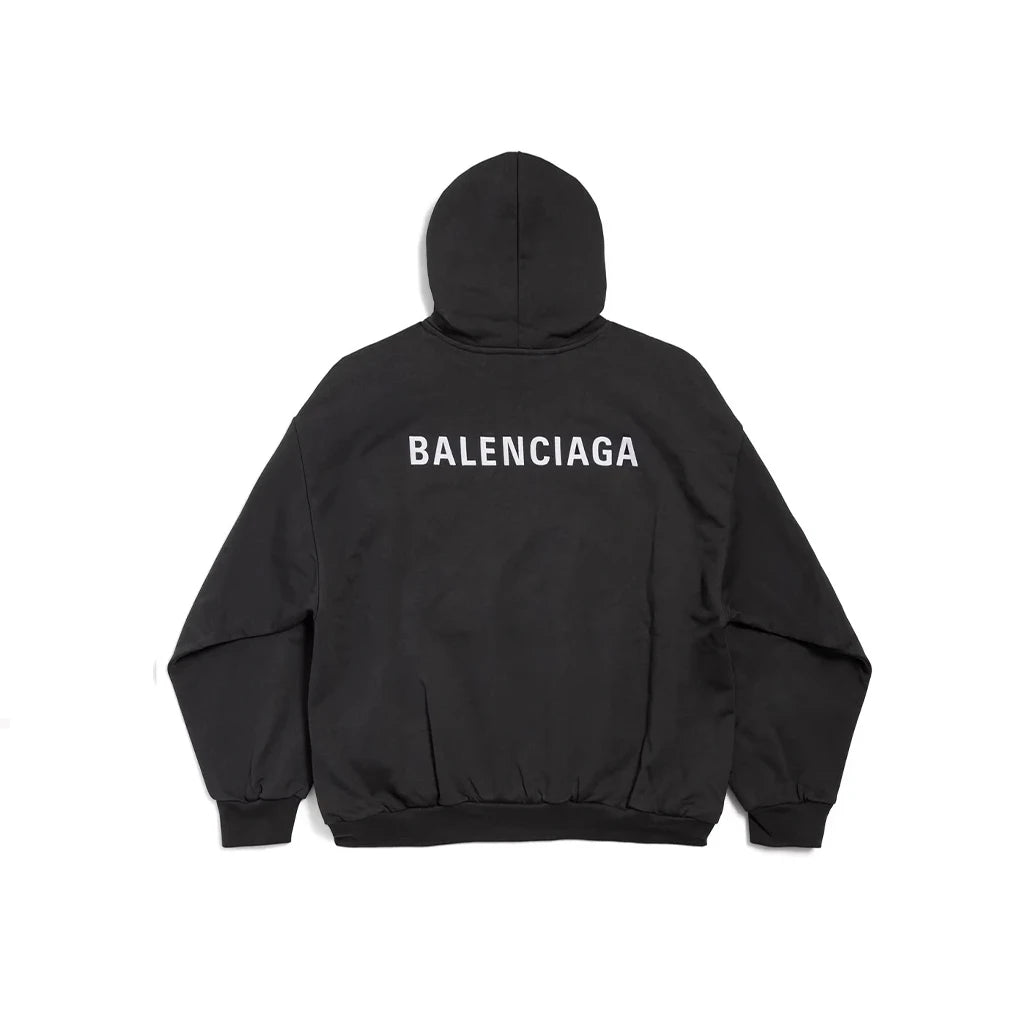 Balenciaga New Back Medium Fit Hoodie – Black