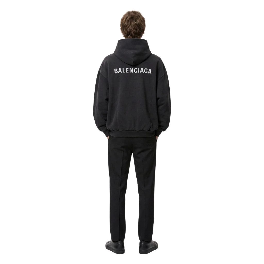 Balenciaga New Back Medium Fit Hoodie – Black