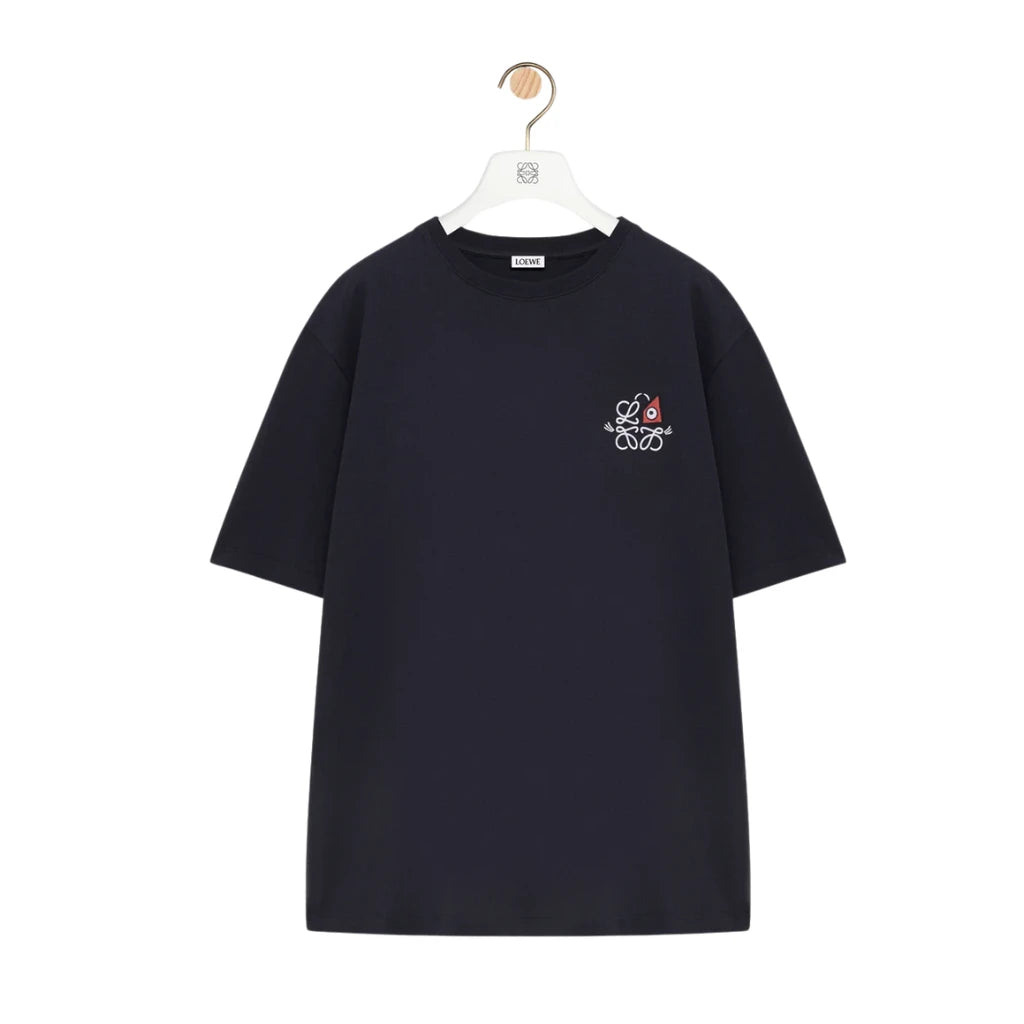 LOEWE Cat Eye And Anagram Louis Wain T-Shirt Navy