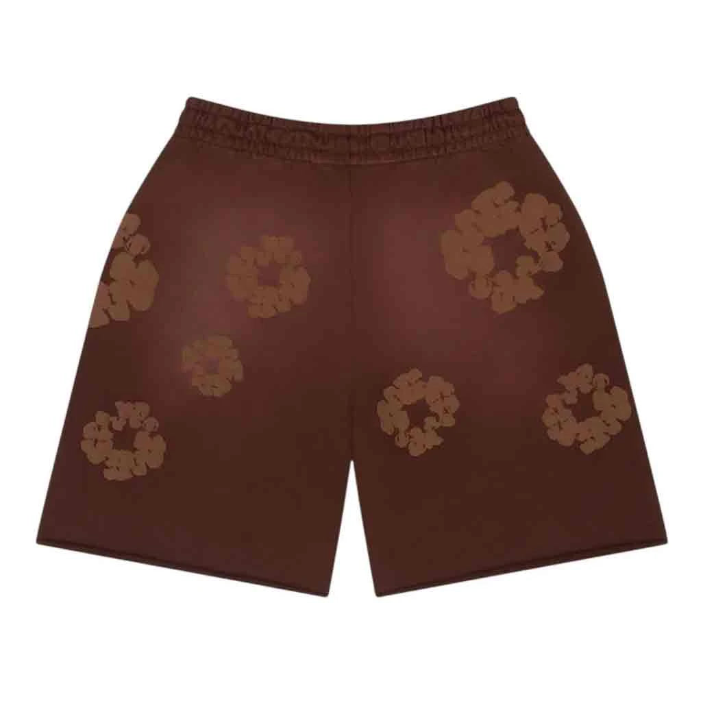 Denim Tears Mono Cotton Wreath Sweat Shorts Brown