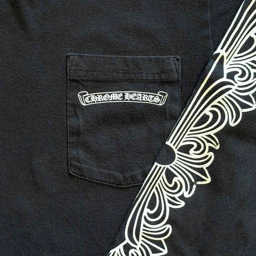 Chrome Hearts Floral Aspen Long Sleeve T-Shirt Black White