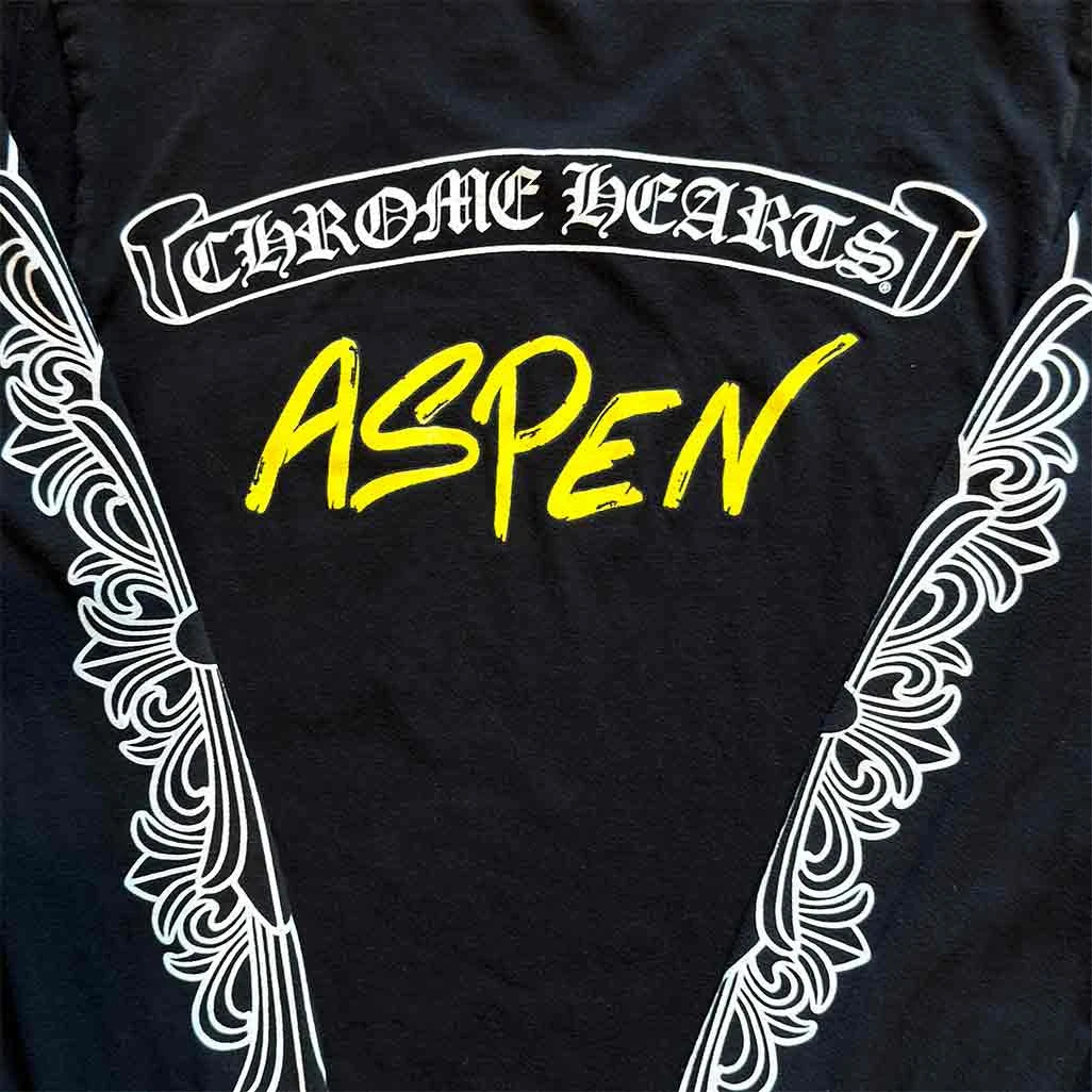 Chrome Hearts Floral Aspen Long Sleeve T-Shirt Black White