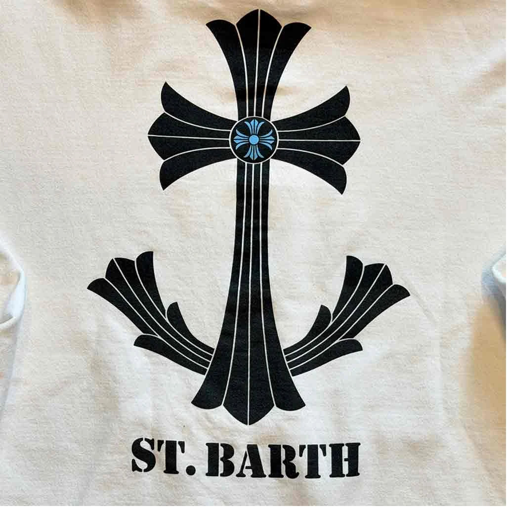 Chrome Hearts St Barths Exclusive Anchor Pullover Hoodie White Blue