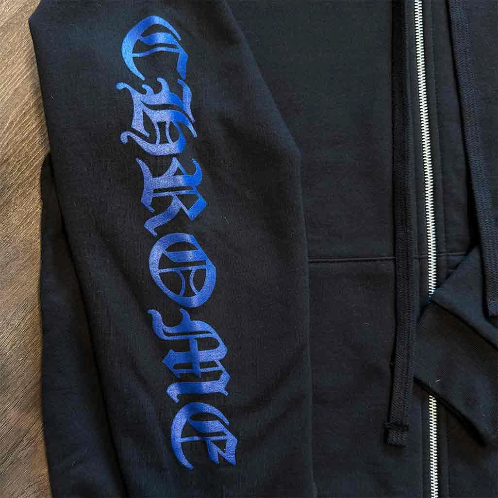 Chrome Hearts Full-Zip Thermal Hoodie Black Blue