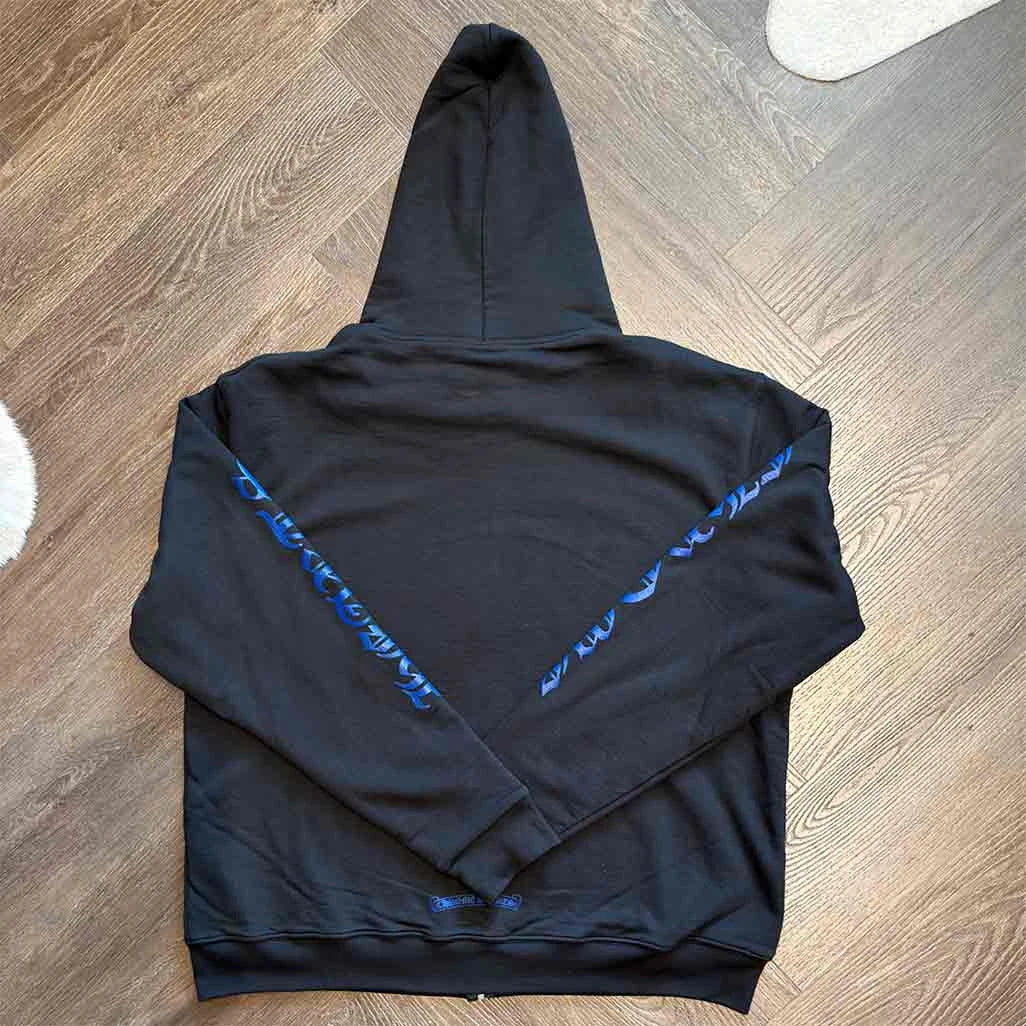 Chrome Hearts Full-Zip Thermal Hoodie Black Blue