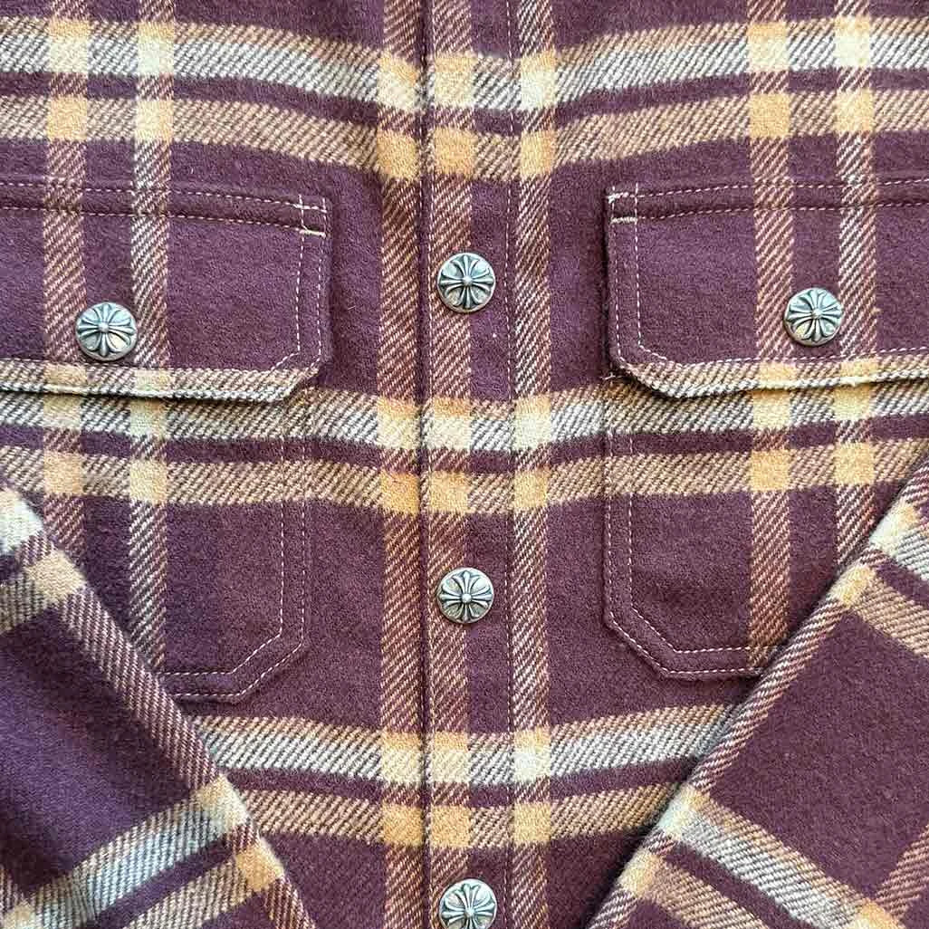 Chrome Hearts Plaid Sherpa Jacket Red & Beige