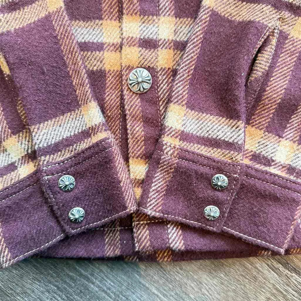 Chrome Hearts Plaid Sherpa Jacket Red & Beige
