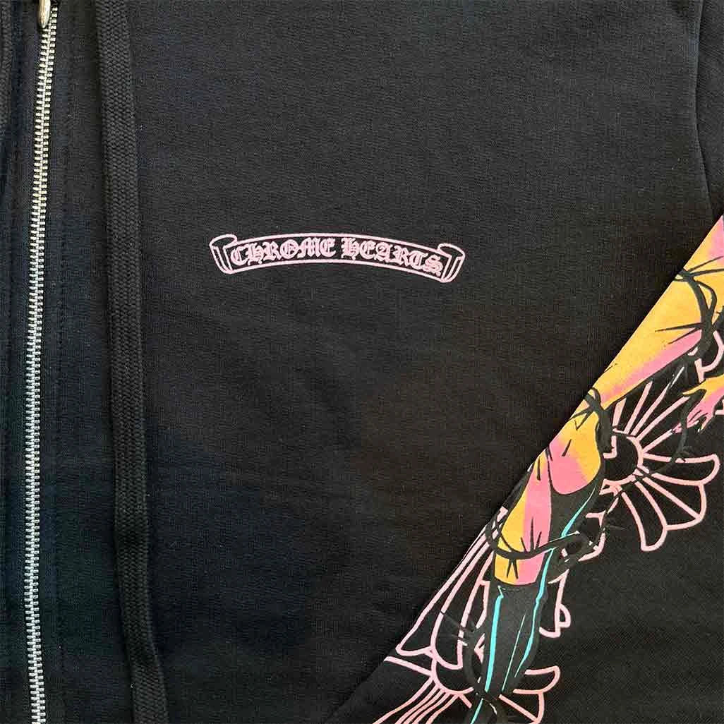 Chrome Hearts x Deadly Doll Full-Zip Hoodie Black Pink