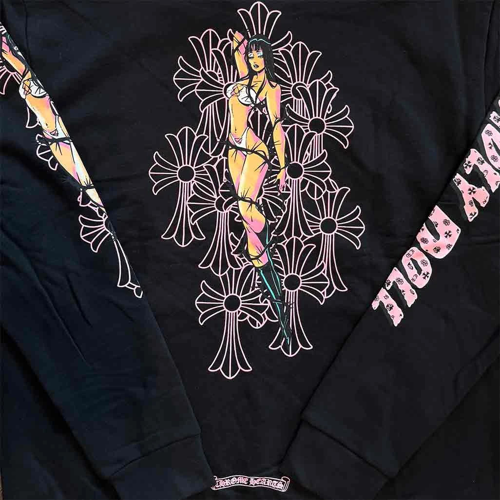 Chrome Hearts x Deadly Doll Full-Zip Hoodie Black Pink