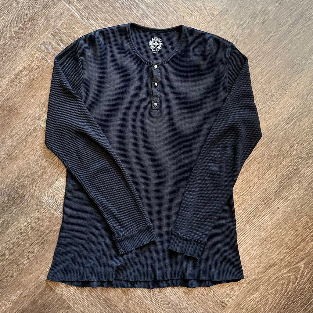 Chrome Hearts Waffle Scroll Black Long Sleeve Top
