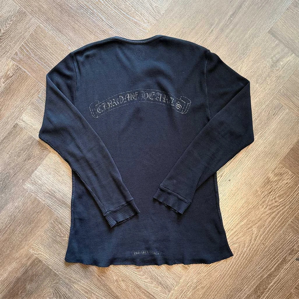 Chrome Hearts Waffle Scroll Black Long Sleeve Top