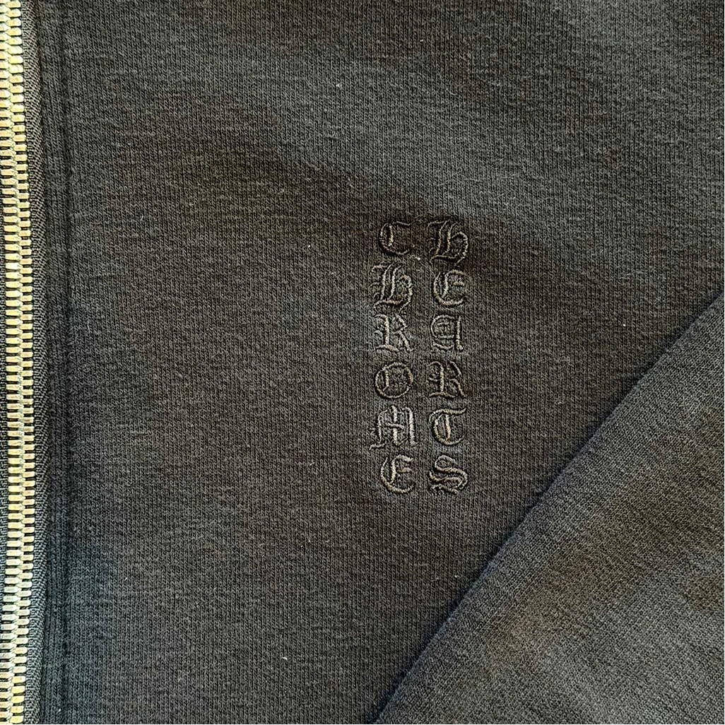 Chrome Hearts Black Full Zip Black Patch Hoodie