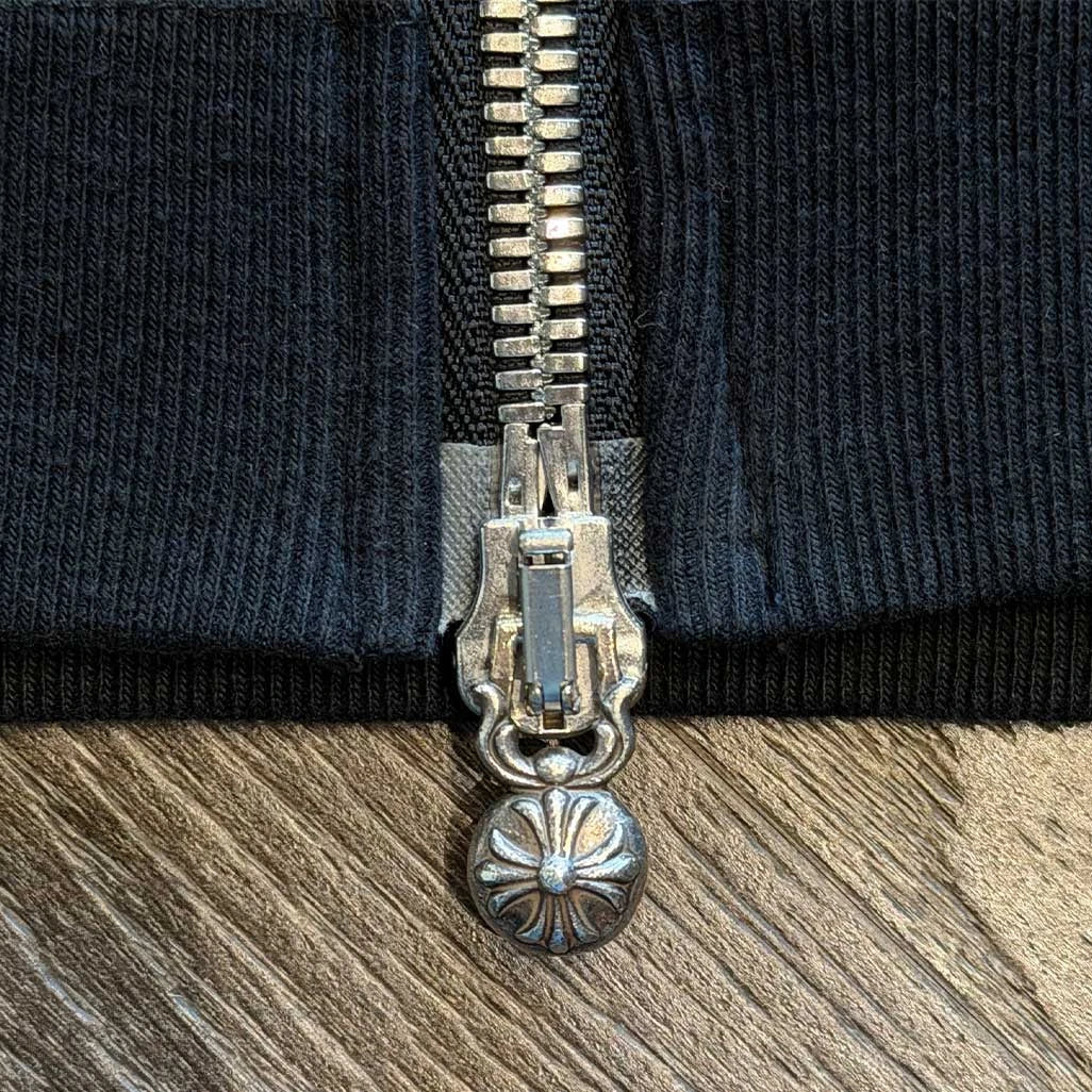 Chrome Hearts Black Full Zip Black Patch Hoodie