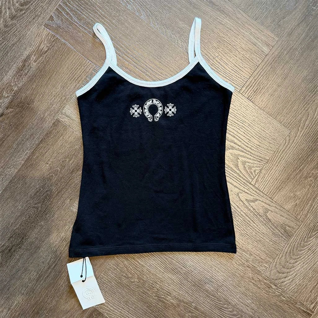 Chrome Hearts Black White Horseshoe Tank Top
