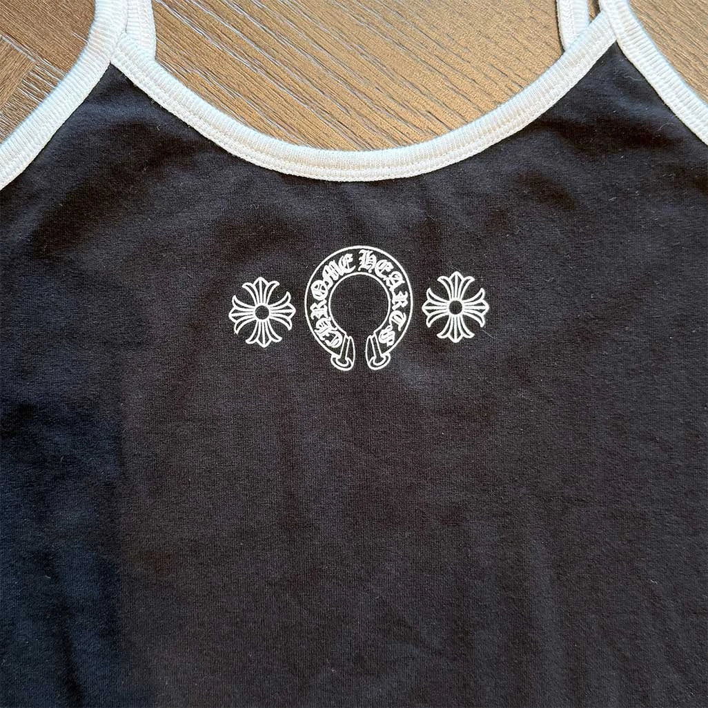 Chrome Hearts Black White Horseshoe Tank Top