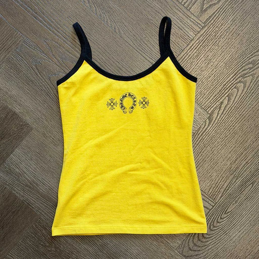 Chrome Hearts Yellow Black Horseshoe Tank Top